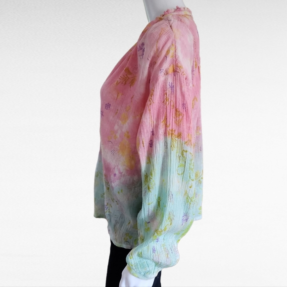 Anthropologie Pilcro Tavi Tie Dye Floral Gauze Blouse Size Small - Picture 5 of 12